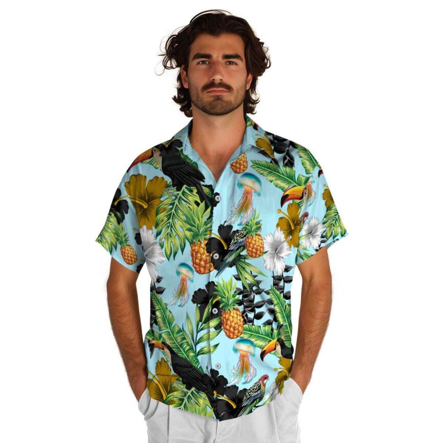 Jellyfish Leafy Toucan Hawaiian Shirt New Arrival