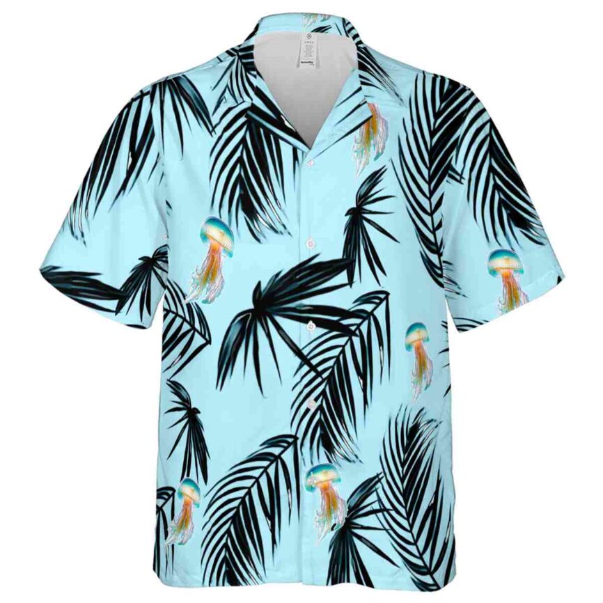 Jellyfish Monochrome Palm Hawaiian Shirt Fashion forward