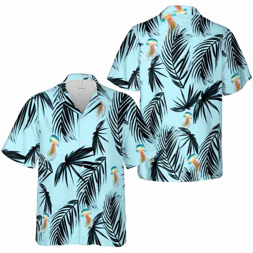 Jellyfish Monochrome Palm Hawaiian Shirt Premium grade