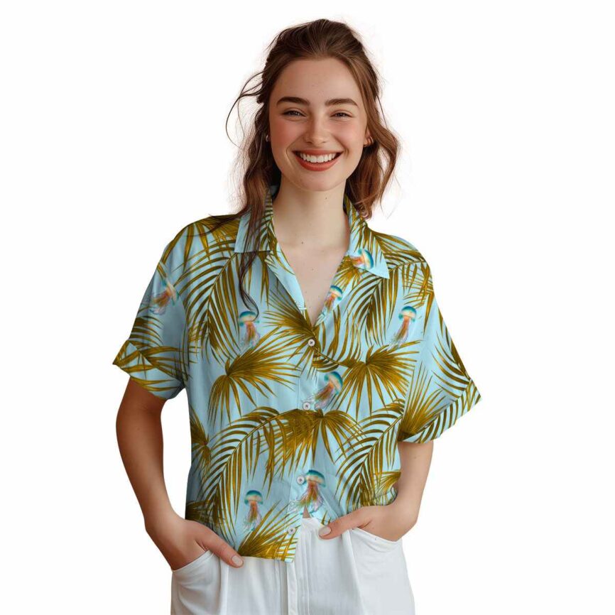 Jellyfish Palm Frond Hawaiian Shirt Top rated