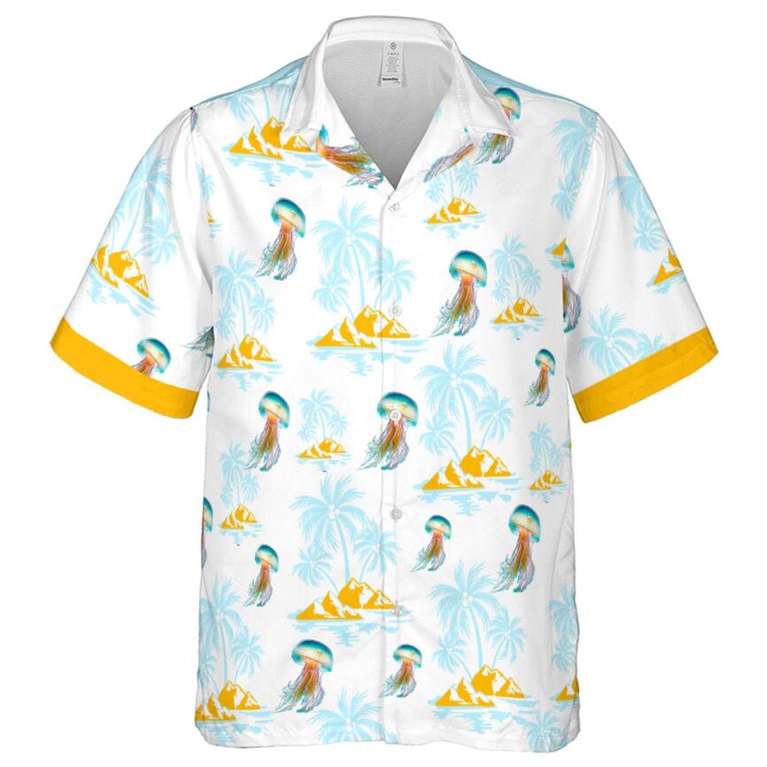 Jellyfish Palm Island Graphic Hawaiian Shirt Fashion forward