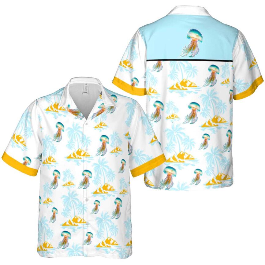 Jellyfish Palm Island Graphic Hawaiian Shirt Premium grade