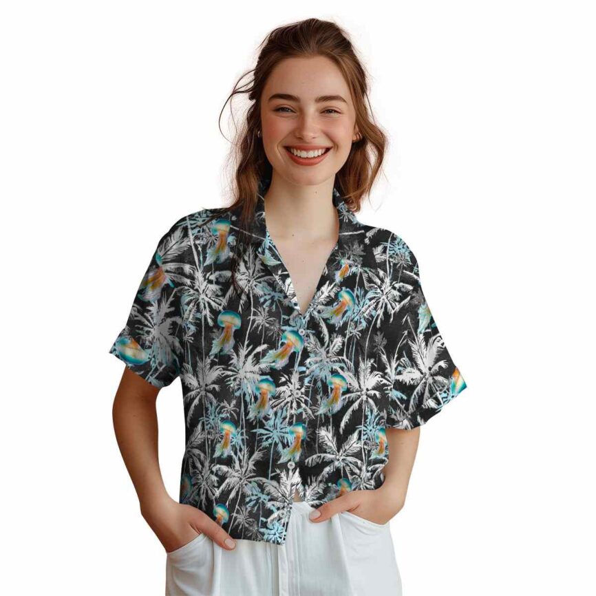 Jellyfish Palm Themed Hawaiian Shirt Top rated
