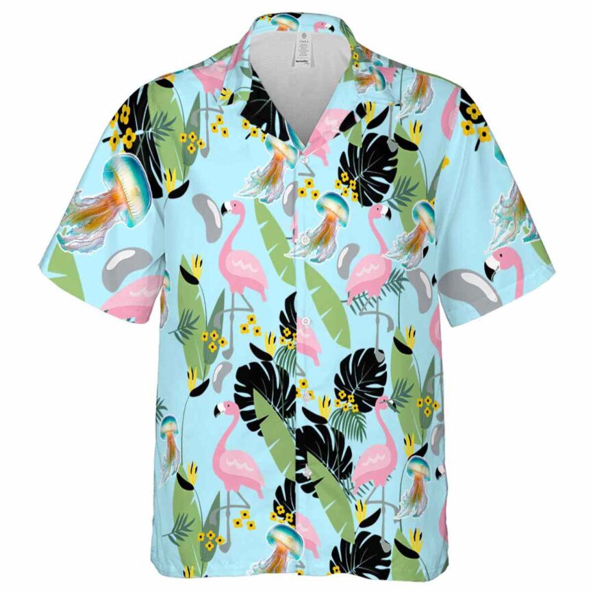 Jellyfish Pink Flamingo Hawaiian Shirt Fashion forward