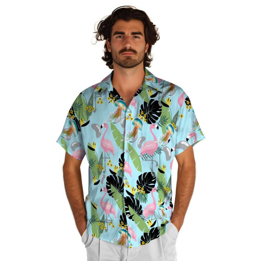 Jellyfish Pink Flamingo Hawaiian Shirt New Arrival
