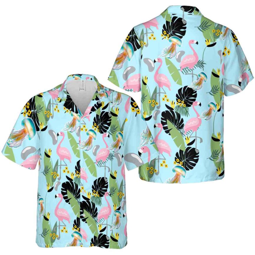 Jellyfish Pink Flamingo Hawaiian Shirt Premium grade