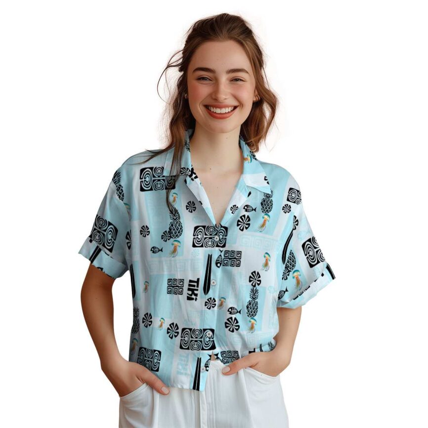 Jellyfish Tiki Motifs Hawaiian Shirt Top rated