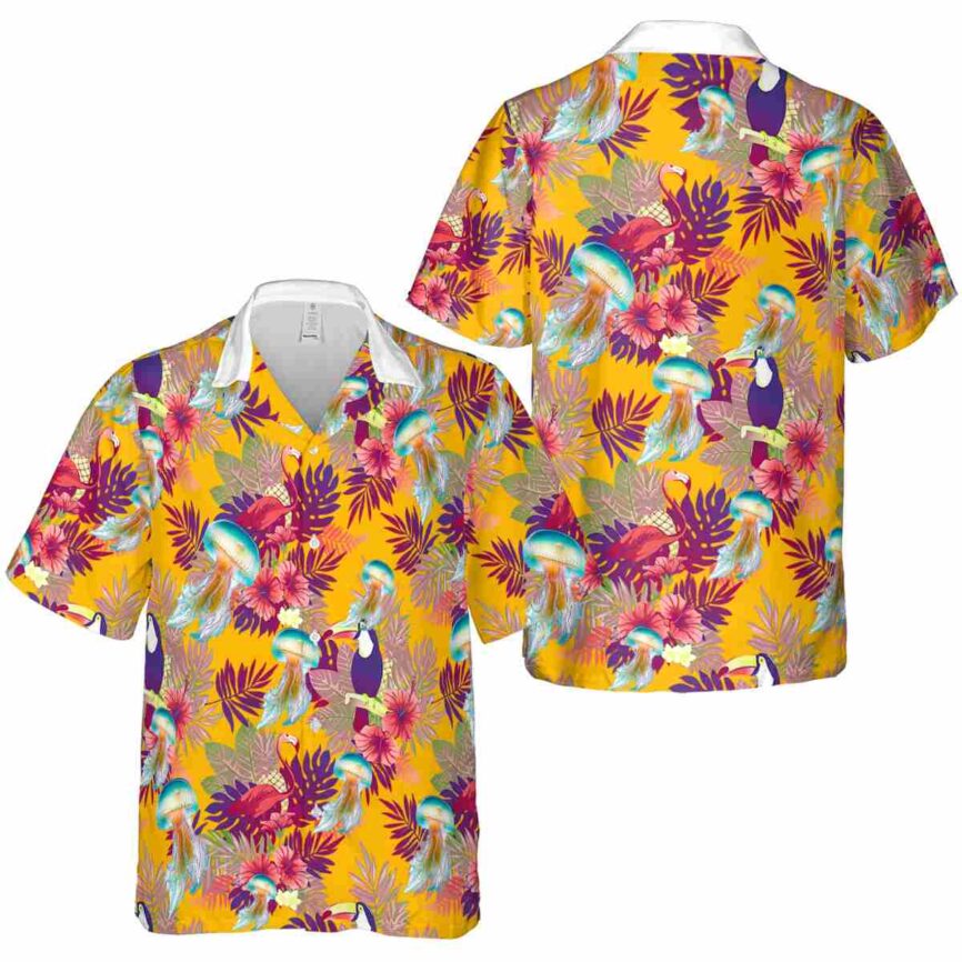 Jellyfish Tropical Bird Hawaiian Shirt Premium grade