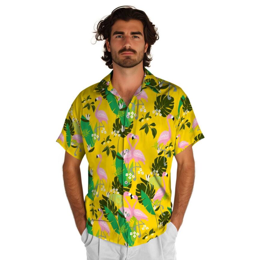 Lemon Flamingo Leaf Hawaiian Shirt New Arrival