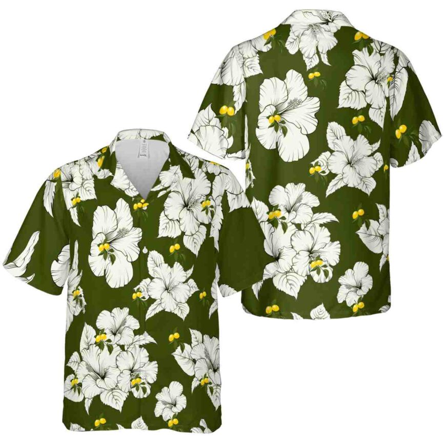 Lemon Hibiscus Flower Hawaiian Shirt Premium grade