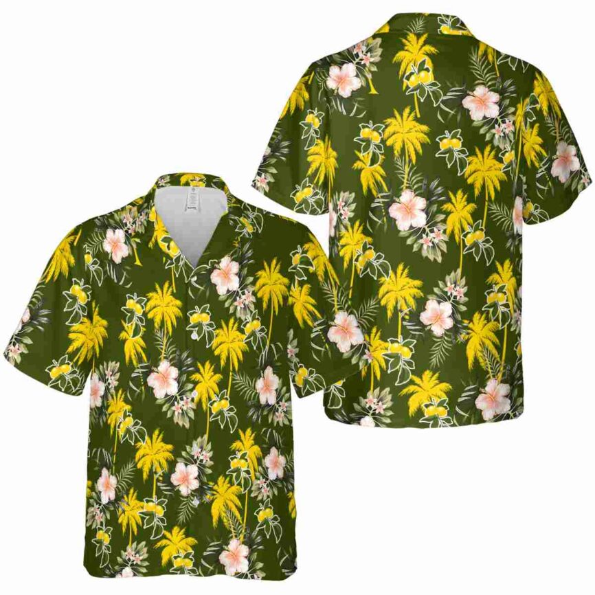 Lemon Hibiscus Palm Hawaiian Shirt Premium grade