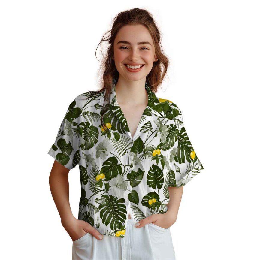 Lemon Leaf Pattern Hawaiian Shirt Top rated