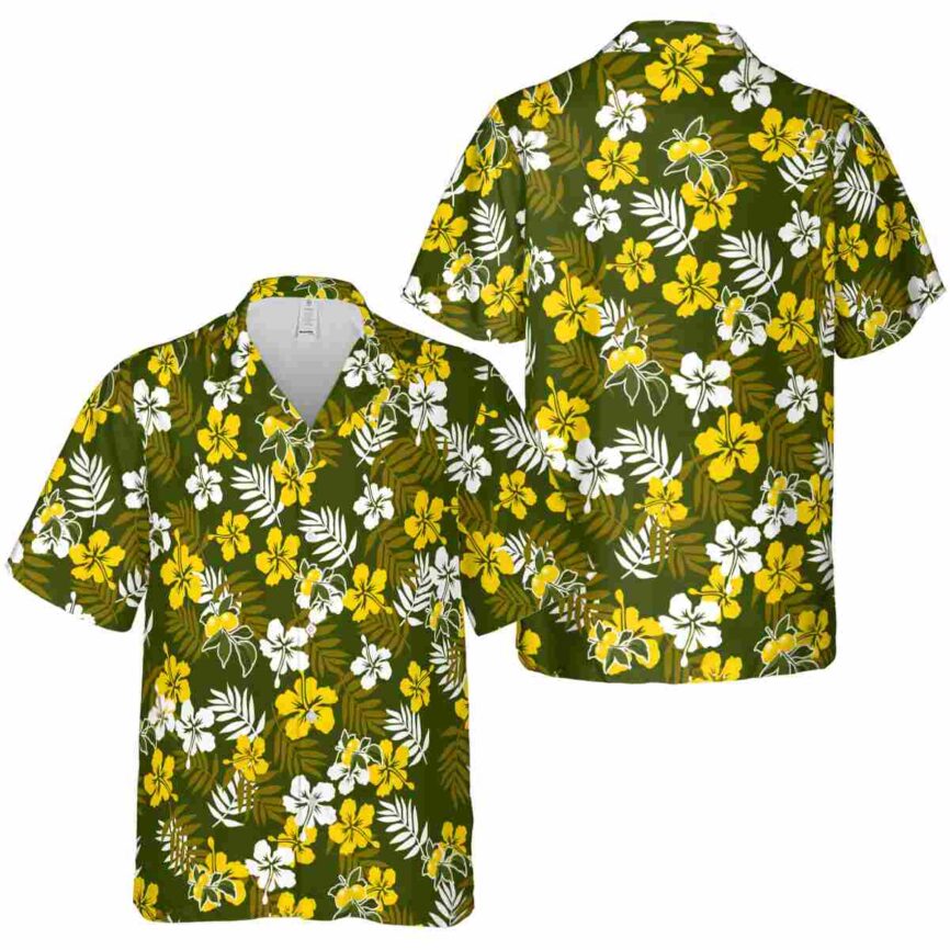 Lemon Leafy Hibiscus Hawaiian Shirt Premium grade