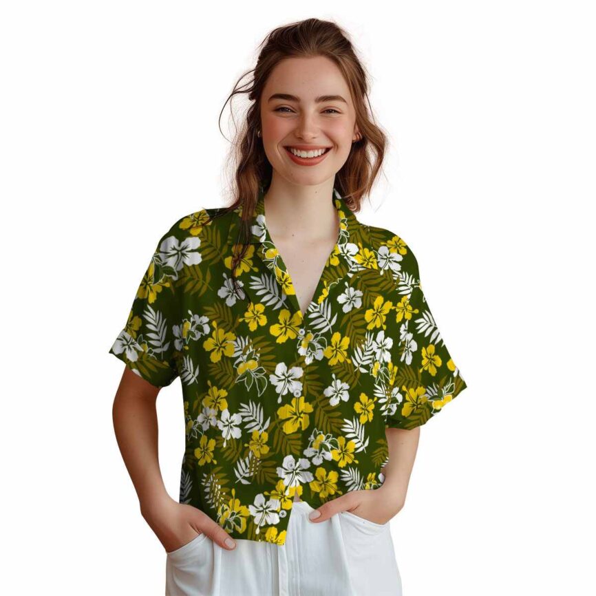 Lemon Leafy Hibiscus Hawaiian Shirt Top rated