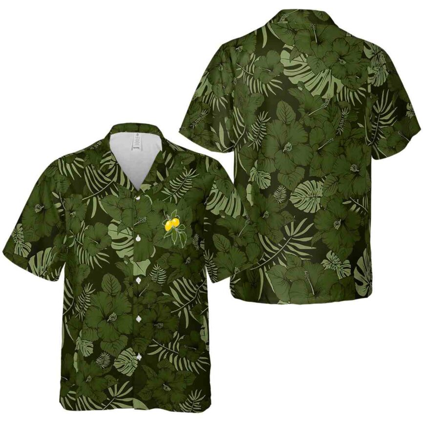 Lemon Monochrome Floral Hawaiian Shirt Premium grade