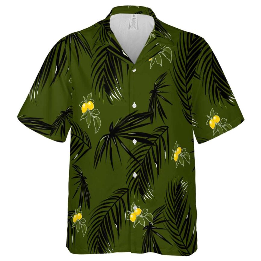 Lemon Monochrome Palm Hawaiian Shirt Fashion forward