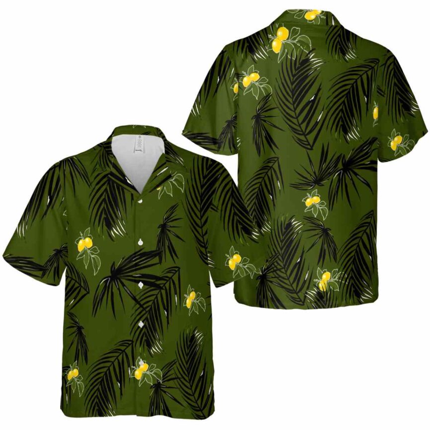 Lemon Monochrome Palm Hawaiian Shirt Premium grade