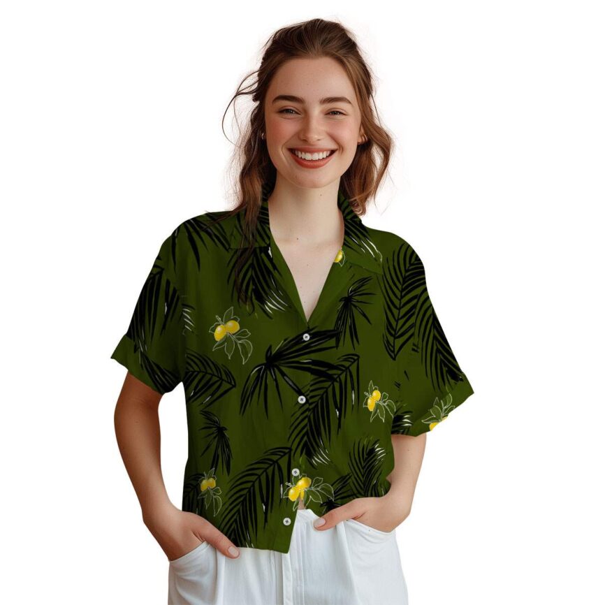 Lemon Monochrome Palm Hawaiian Shirt Top rated