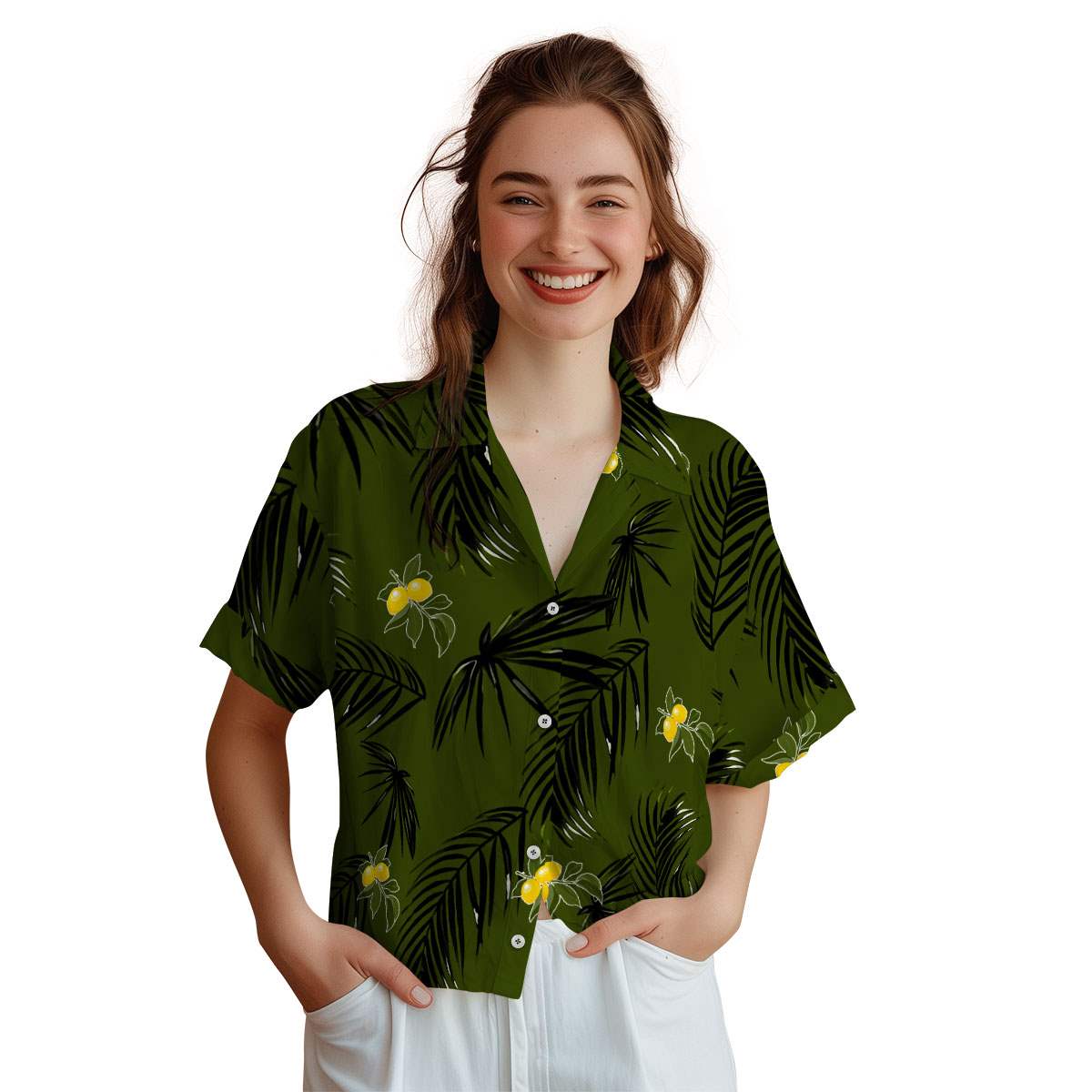 Lemon Monochrome Palm Hawaiian Shirt Top rated Lemon Monochrome Palm Hawaiian Shirt Top rated