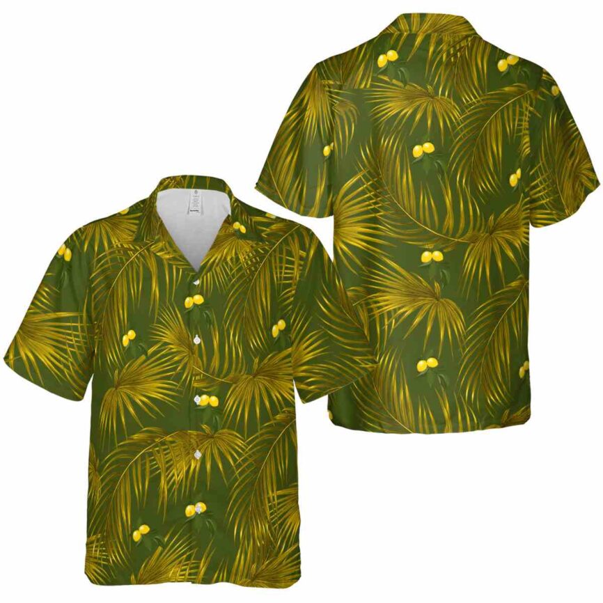 Lemon Palm Frond Hawaiian Shirt Premium grade