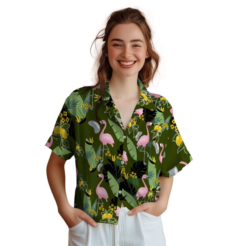 Lemon Pink Flamingo Hawaiian Shirt Top rated