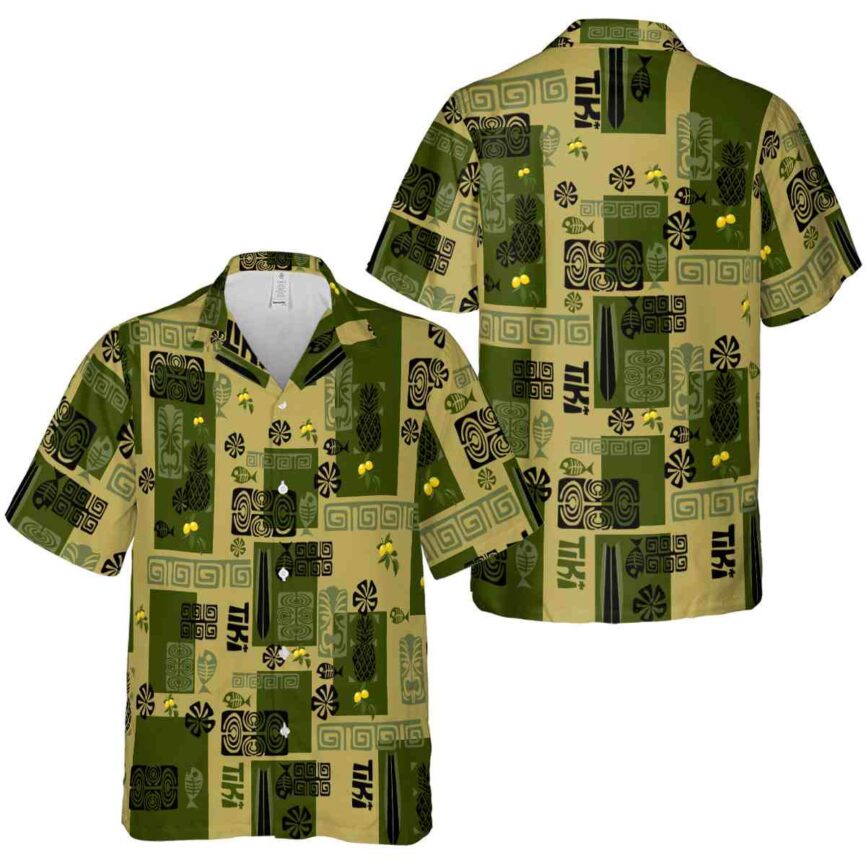 Lemon Tiki Motifs Hawaiian Shirt Premium grade