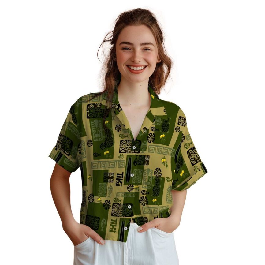 Lemon Tiki Motifs Hawaiian Shirt Top rated