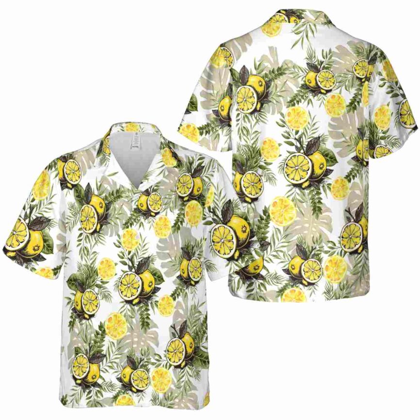 Lemon Tropical Fronds Hawaiian Shirt Premium grade