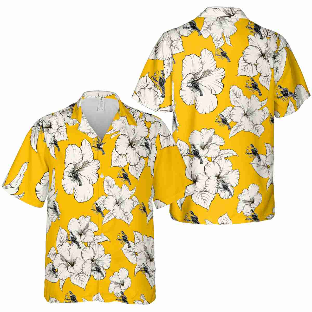 Lobster Hibiscus Flower Hawaiian Shirt Premium grade Lobster Hibiscus Flower Hawaiian Shirt Premium grade