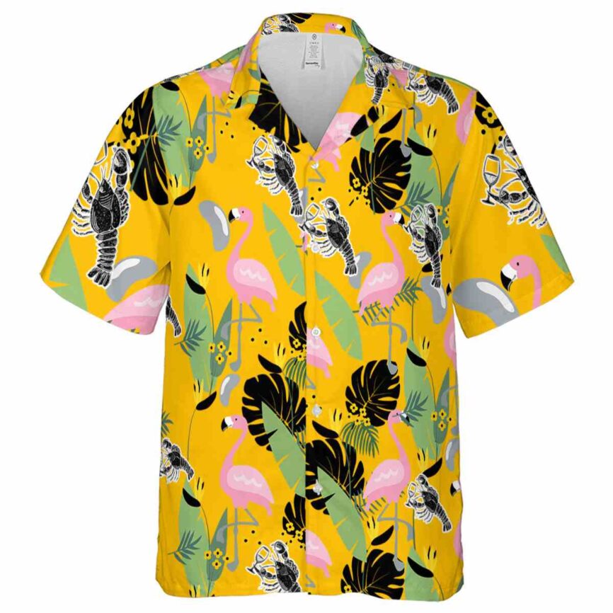 Lobster Pink Flamingo Hawaiian Shirt Fashion forward