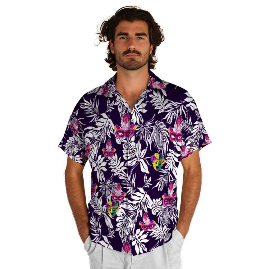 Mardi Gras Bold Foliage Hawaiian Shirt New Arrival