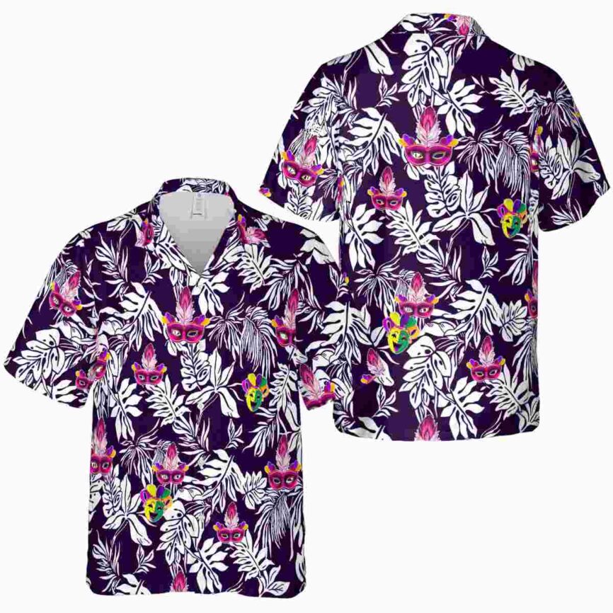 Mardi Gras Bold Foliage Hawaiian Shirt Premium grade