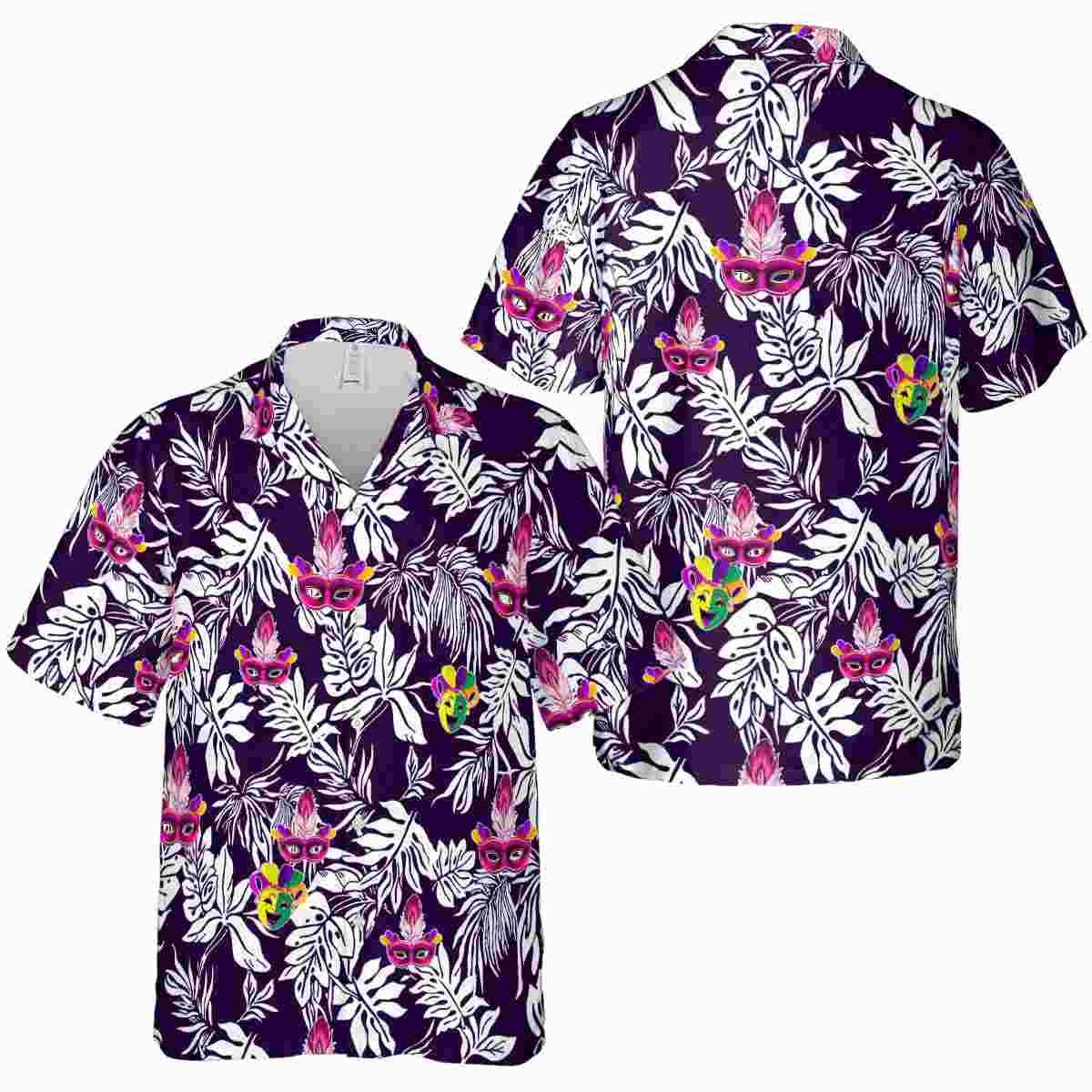 Mardi Gras Bold Foliage Hawaiian Shirt Premium grade Mardi Gras Bold Foliage Hawaiian Shirt Premium grade