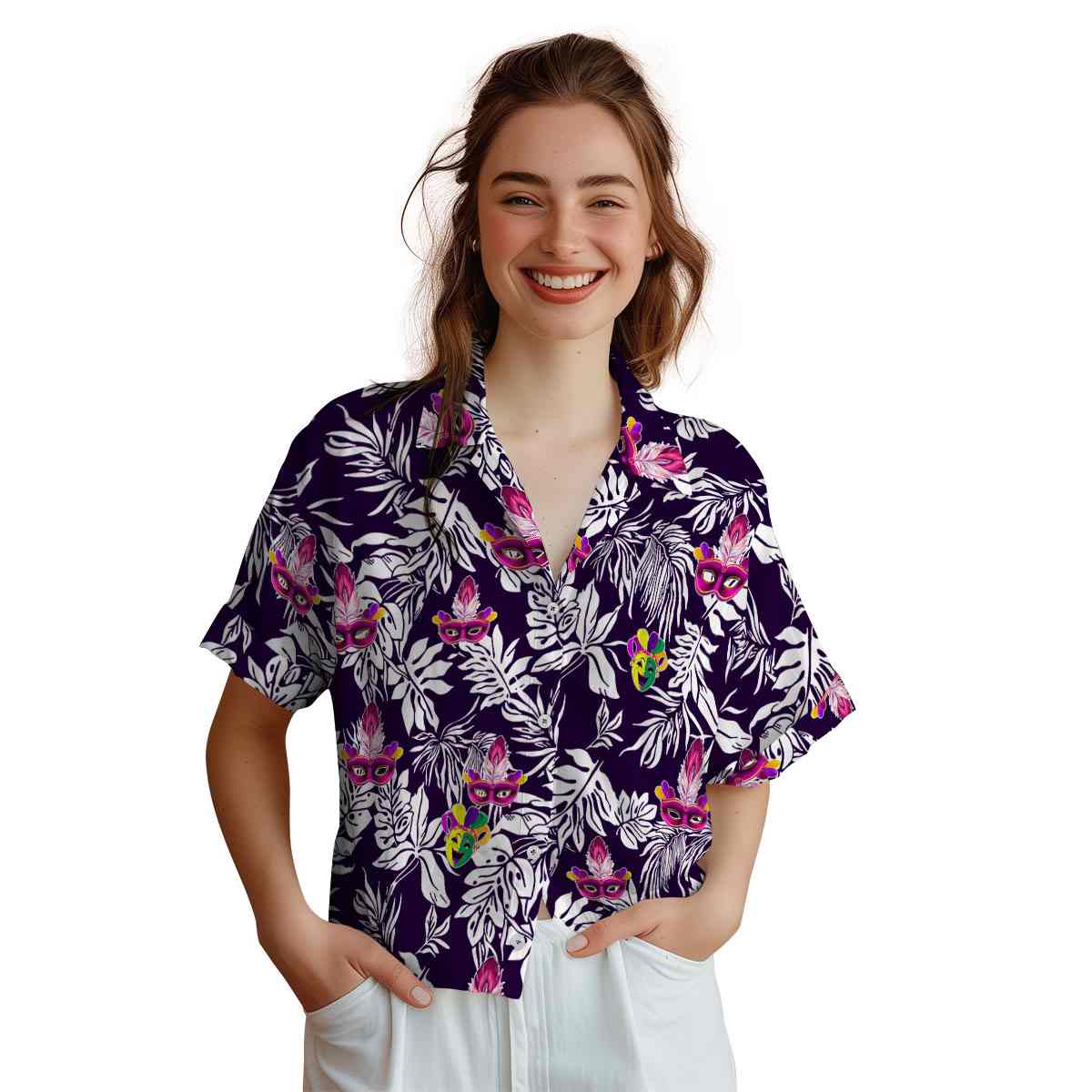 Mardi Gras Bold Foliage Hawaiian Shirt Top rated Mardi Gras Bold Foliage Hawaiian Shirt Top rated