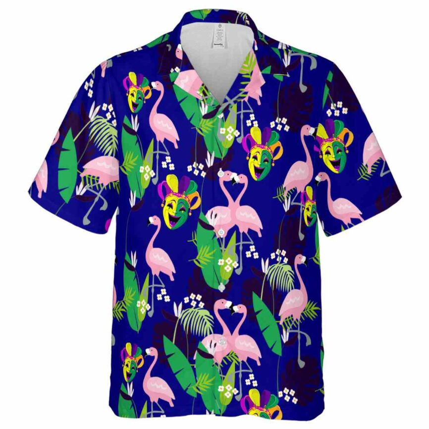 Mardi Gras Flamingo Leaf Hawaiian Shirt Fashion forward