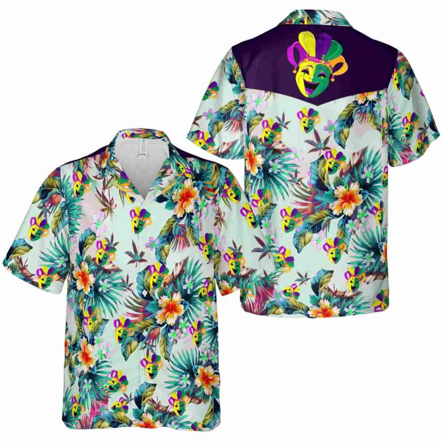 Mardi Gras Floral Burst Hawaiian Shirt Premium grade