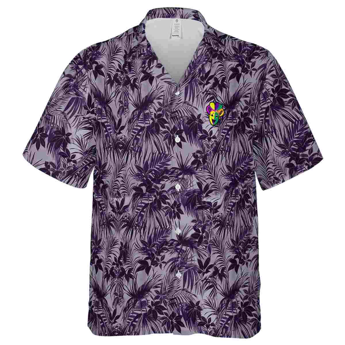 Mardi Gras Foliage Print Hawaiian Shirt Fashion forward Mardi Gras Foliage Print Hawaiian Shirt Fashion forward