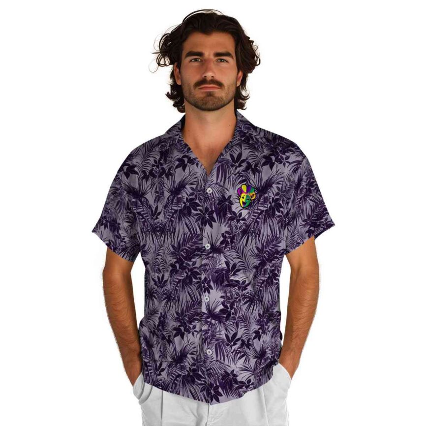 Mardi Gras Foliage Print Hawaiian Shirt New Arrival