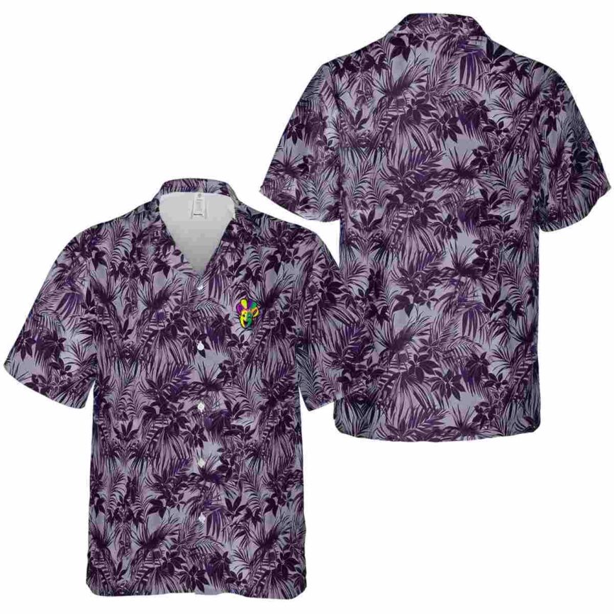 Mardi Gras Foliage Print Hawaiian Shirt Premium grade