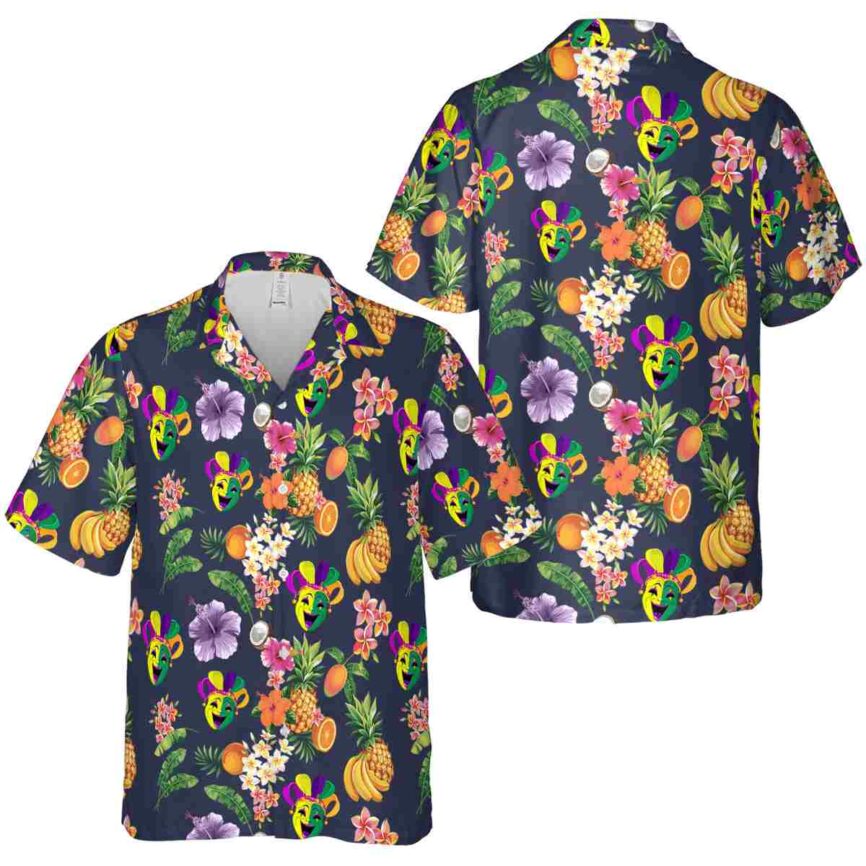 Mardi Gras Fruit Pattern Hawaiian Shirt Premium grade