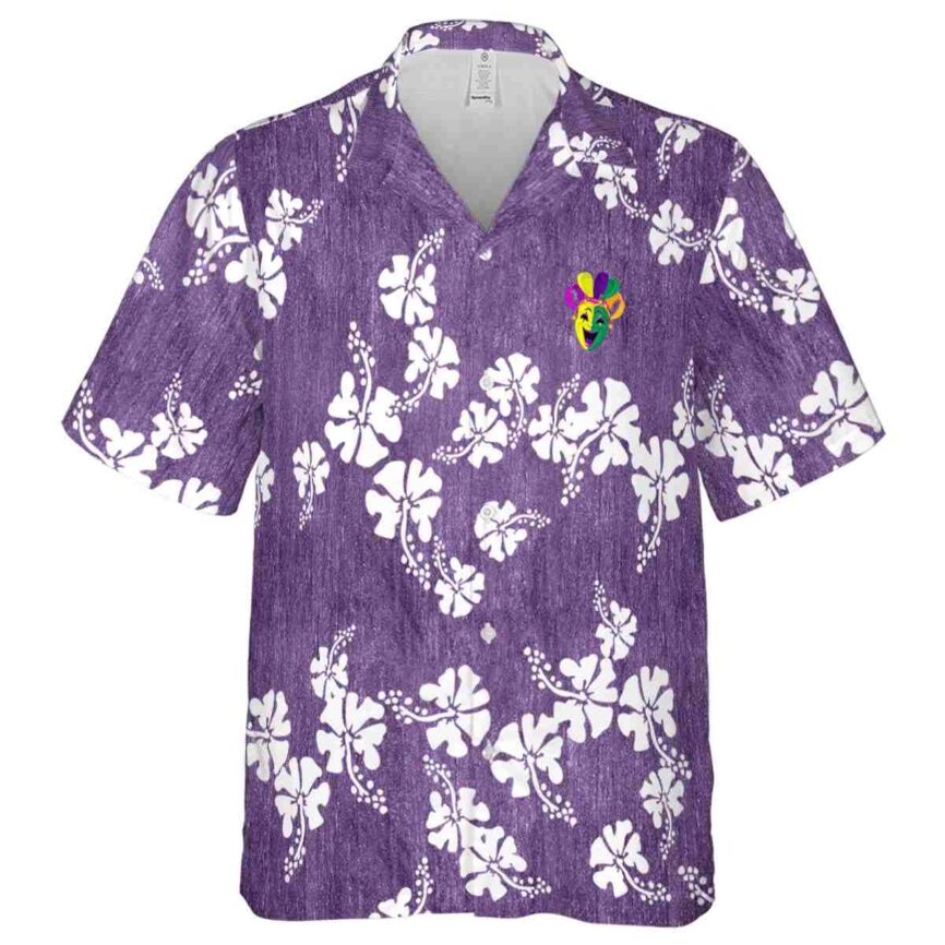Mardi Gras Hibiscus Blossom Hawaiian Shirt Fashion forward