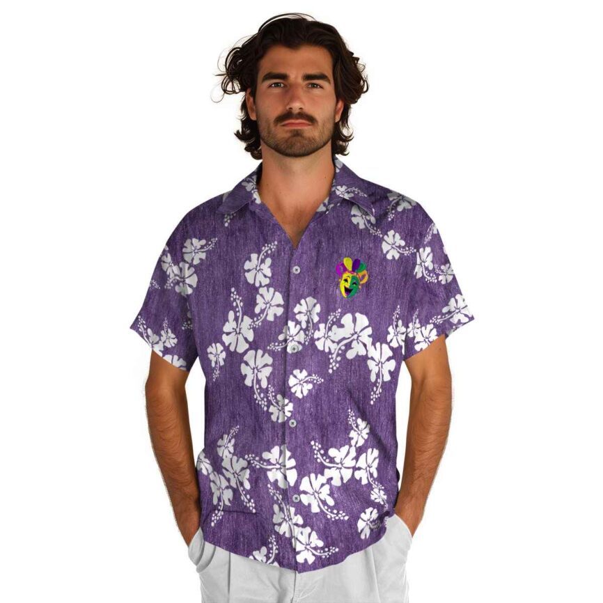 Mardi Gras Hibiscus Blossom Hawaiian Shirt New Arrival