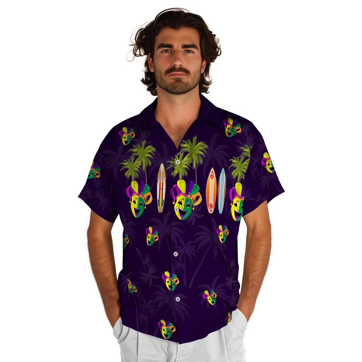 Mardi Gras Island Theme Hawaiian Shirt New Arrival Mardi Gras Island Theme Hawaiian Shirt New Arrival