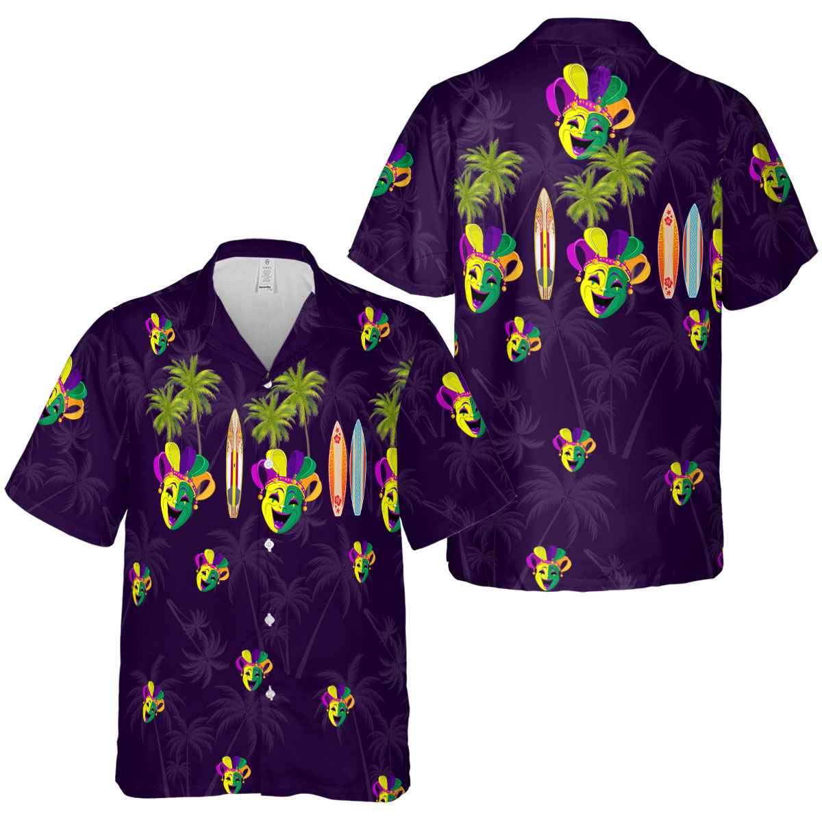 Mardi Gras Island Theme Hawaiian Shirt Premium grade Mardi Gras Island Theme Hawaiian Shirt Premium grade