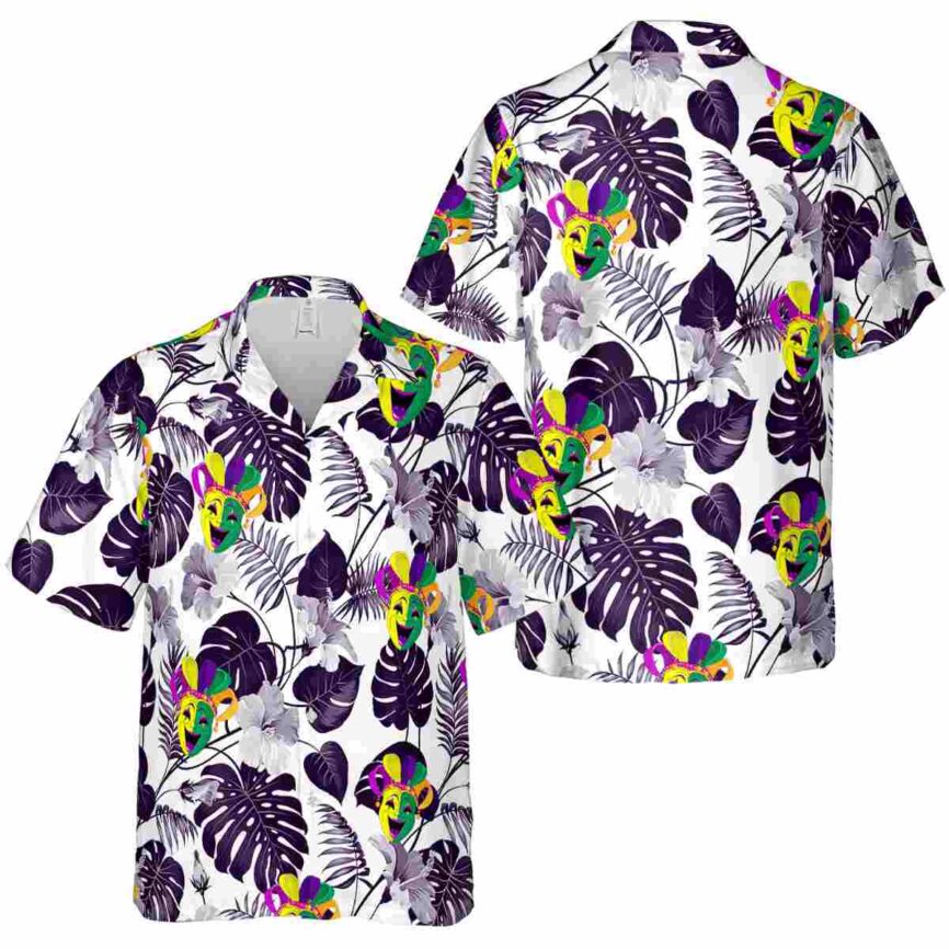 Mardi Gras Leaf Pattern Hawaiian Shirt Premium grade
