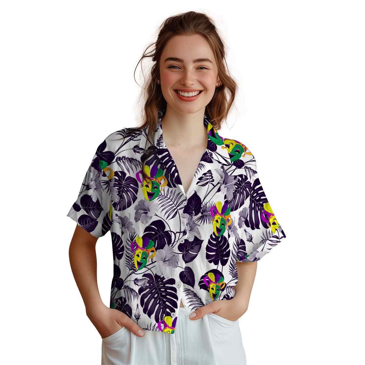 Mardi Gras Leaf Pattern Hawaiian Shirt Top rated Mardi Gras Leaf Pattern Hawaiian Shirt Top rated