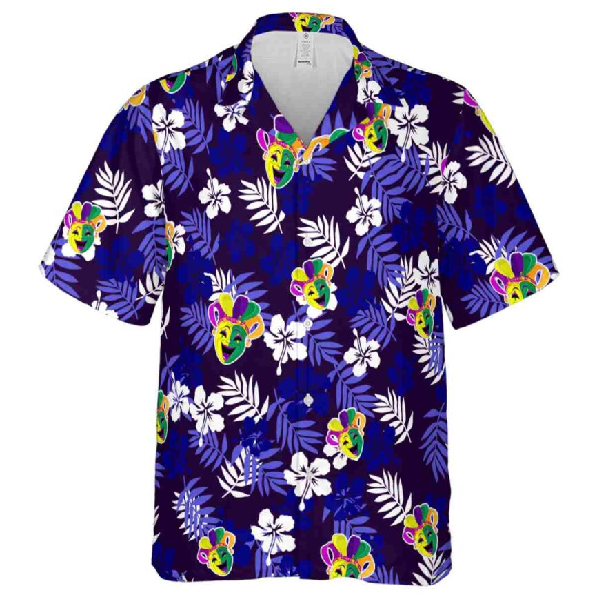 Mardi Gras Leafy Hibiscus Hawaiian Shirt Fashion forward