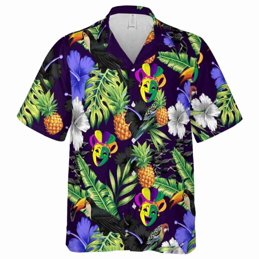 Mardi Gras Leafy Toucan Hawaiian Shirt Fashion forward