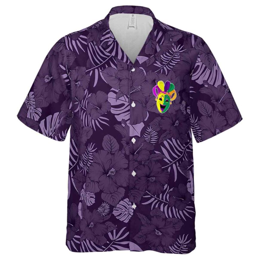 Mardi Gras Monochrome Floral Hawaiian Shirt Fashion forward