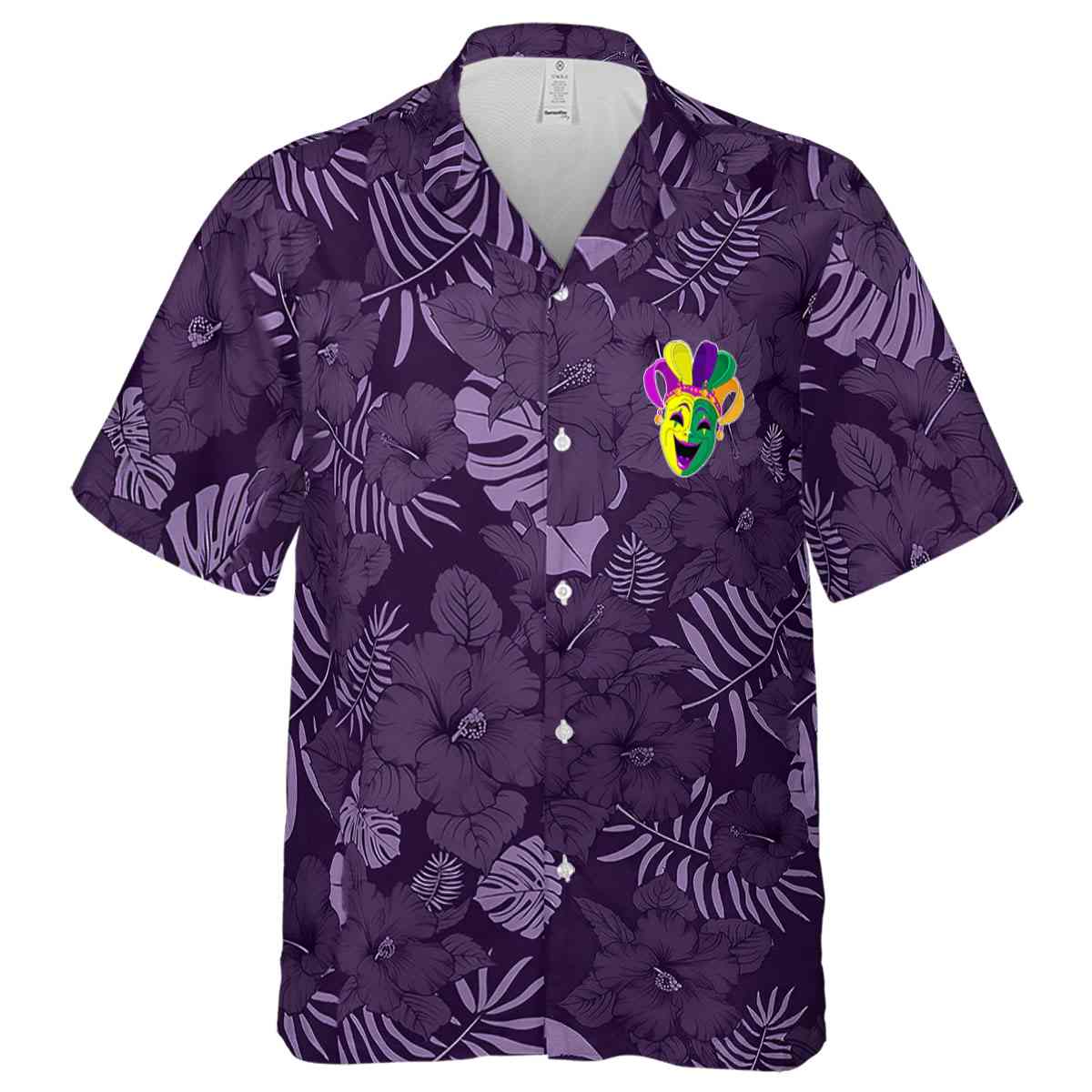 Mardi Gras Monochrome Floral Hawaiian Shirt Fashion forward Mardi Gras Monochrome Floral Hawaiian Shirt Fashion forward
